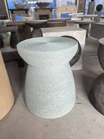 Table d'appoint ronde moderne en MGO, design unique à texture de corde, table basse en béton, élégant tabouret en ciment, utilisable en extérieur et en intérieur