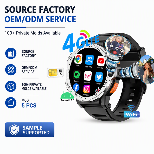 PG999 4G Wifi Smartwatch 1.54 Inch 800mAh Android 8.1 Sim Mobile Phone Smart Watch with Sim Card HD Dual Camera Video Call