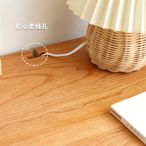 Escritorio de Madera Maciza Estilo Nórdico, Madera de Cerezo y Roble Blanco, 900x500x750mm, con Cajón, Escritorio para Estudio/Computadora - Product Image 3