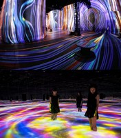 Système de projection murale interactive 360°, projecteur mural/sol, expérience de projection immersive 3D, salle à manger, musées, etc.