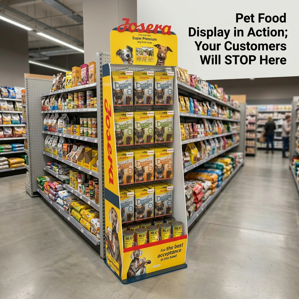Customizable PVC Floor Display Stand for Pet Supplies | Durable Hooks Rack for Dog Food, Cat Food & Pet Store Essentials — view 2