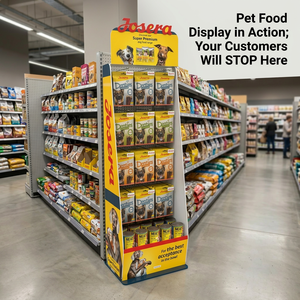Anpassbarer PVC-Bodendisplay-Ständer für Tierbedarfsartikel |   Langlebiger Hakenständer für Hundefutter, Katzenfutter & Tierbedarfsartikel - Product Image 2