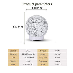 Difusor de Aroma de Cerámica con Forma de Tierra, Humidificador Ultrasónico de 100 ml con Luz LED para Uso Doméstico - Product Image 5