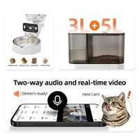 Distributeur automatique intelligent 2-en-1 pour animaux de compagnie avec fontaine à eau, caméra HD 1080P, contrôle à distance via application, vision nocturne, audio bidirectionnel et anti-fuite