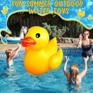 Pato Inflable Gigante de PVC de 4 Pies, Flotador para Piscina de Playa de Verano para Niños y Adultos, Decoración para Fiestas de Cumpleaños y Carnaval - Product Image 4