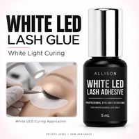 Emballage personnalisé, adhésif pour cils LED blanc pour les marques de beauté professionnelles, vente en gros