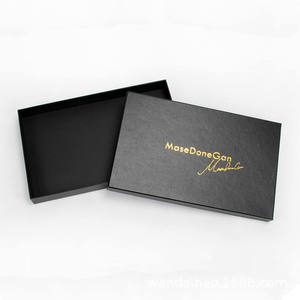 Custom logo Luxury Paper Cardboard Clothing Garment <b>Box</b> Packaging Wholesale <b>Black</b> Shipping <b>Box</b> - Product Image 1