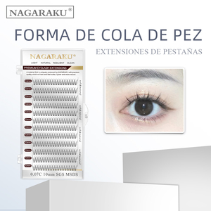 NAGARAKU Extensión de Pestañas de injerto de cola de <span class=keywords><strong>pez</strong></span> <span class=keywords><strong>Barbie</strong></span> Alice Sensación de aire natural Cabello de un solo racimo - Product Image 1