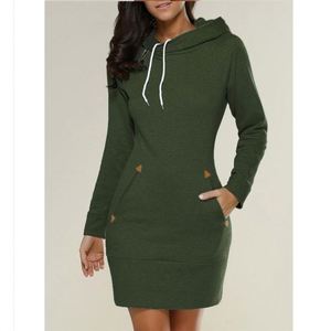 Custom Knitwear Drawstrings Hooded Jumpsuit Ribbed Pocket Full Women Sweater <strong>Dresses</strong> - Product Image 2
