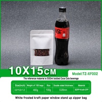 Kantong Kertas Kraft Murah Grosir 10*15+3cm, Kantong ZipLock Putih Reusable dengan Jendela Buram/HD untuk Rempah-rempah dan Biji-bijian