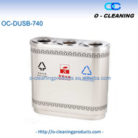 Poubelle de cuisine intérieure O-Cleaning à ouverture supérieure en acier inoxydable, poubelle de recyclage extérieure à 3 compartiments pour déchets/gordes à jeter