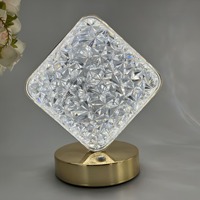 Offre Spéciale USB Rechargeable étoile lune cristal Led Table lampe de bureau 3 couleurs tactile veilleuse pour la maison Bar boutique décoration
