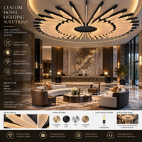 Lustre moderne créatif en acrylique en forme d'éventail, luminaire suspendu LED personnalisé pour hôtel, éclairage de projet pour plafonds hauts d'hôtel