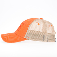 Topi Trucker 6 Panel Custom Tanpa Struktur, Bahan Katun Twill, Bordir Aplikasi, Pinggiran Super Melengkung, Bagian Belakang Berjaring untuk Luar Ruangan