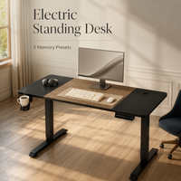 Bureau électrique réglable en hauteur AOR, chêne européen, moteur simple, 200 kg statique, 15 mm, 2026 Nouveau Pro 140x60cm, vente en gros usine