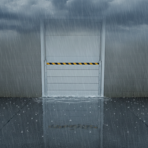 迅速展開ガレージ安全緊急用アルミ製水遮断パネル（出入り口用洪水ゲートバリア） - Product Image 1