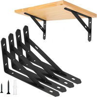 Supports d'étagère en L en acier pour étagères flottantes, design DIY pour la maison, forme à 90 degrés, support de montage en fer pour étagères industrielles