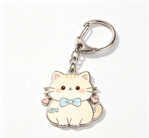 <b>Cute</b> Cat Enamel Metal Key Chain Custom Zinc Alloy <b>Keyring</b> Cartoon Bag Charm Gift - Product Image 1