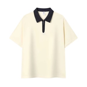 เสื้อโปโลแขนสั้นผู้ชาย ผ้าฝ้ายอ๊อกซ์ฟอร์ด สีพื้น ซิป คอปก ลำลอง ใส่สบาย 100% ผ้าฝ้าย ขายดี คุณภาพใหม่ เสื้อโปโล - Product Image 4