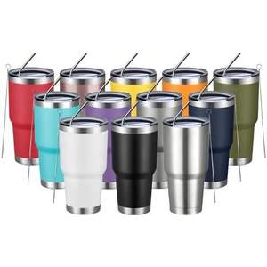 Vaso de 30 oz, acero inoxidable, aislado al vacío con tapa MagSlider, Rojo - Product Image 2