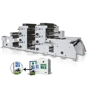 Automatische 1 2 4 6 8 Farbe Milchpapierbox Aufkleber Flexo-Flexodruckmaschine für Papierbecher mit Heiß-Kaltprägung