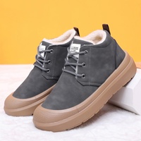 Nouvelles chaussures d'hiver en coton à bout rond pour hommes, bottes de neige d'extérieur, semelle extérieure en PVC, bonne adhérence, chaudes, à semelle souple, confortables et polyvalentes
