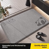 Tapis de sol carré pour salle de bain, absorbant, à séchage rapide, en mousse à mémoire de forme, antidérapant, moderne, minimaliste, lavable, pour salle de bain et toilettes