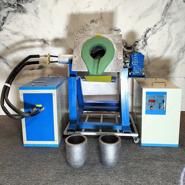 IRIS 380V Metal Melting Furnace Medium Frequency Induction Furnace for Steel/Gold/Aluminum with Pouring Device