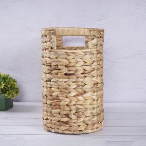 Eco Friendly Natural Seagrass Water Hyacinth <b>Rectangular</b> Storage <b>Basket</b> With Lid Straw Rope Shelf Organizer Vietnam Factory - Product Image 5