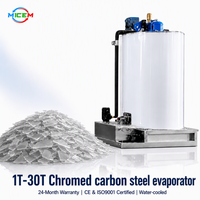 Évaporateurs industriels à glace en flocons ODM 10 tonnes, à expansion automatique, pour la production de glace de qualité alimentaire, destinés aux usines de transformation de fruits de mer et de poisson, avec compresseur