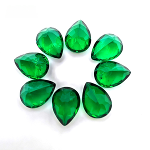 Заводская цена, оптовая продажа, высокое качество, лабораторное гидротермальное культивирование в форме капли воды, рыхлый драгоценный камень, ограненный зеленый драгоценный камень - Product Image 3