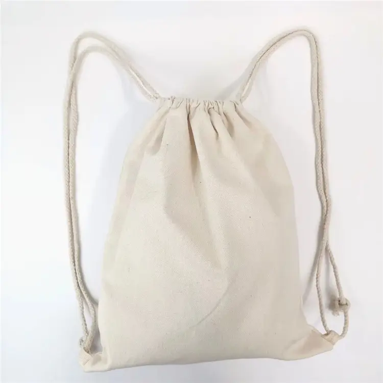 Multi Size Large Capacity Natural Cotton Drawstring Storage Bags Home Storage Sacks Packing Bag Custom Logo