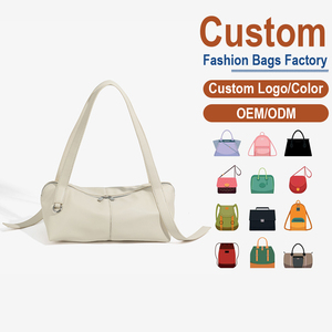 Bolso de Hombro Blanco Crema Personalizado de Fábrica para Mujer, Bolso de Mano de Cuero Suave con Cierre Superior para el Viaje Diario - Product Image 1