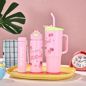 Beeman 3 chiếc cốc nhựa 40oz công suất lớn cầm tay đặt Nắp ống hút cho các hoạt động đi bộ đường dài uống cà phê - Product Image 5