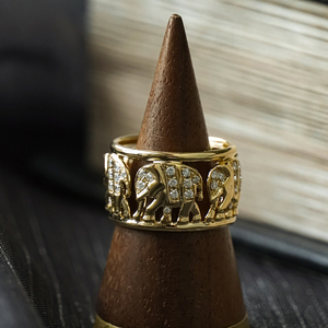 Aazuo Fine Jewelry 18K Solid Yellow Gold Natural Diamonds Certified Fashion Vintage Ring <b>Gift</b> Woman's High-end Banquet Party - Product Image 5