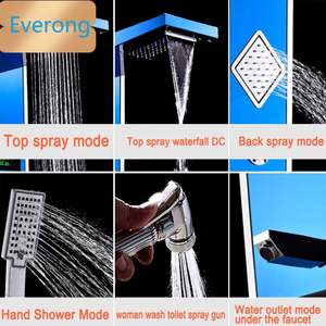 A buon mercato bagno intelligente a temperatura costante LED doccia doccia doccia più modalità di spruzzo d'acqua e SPA pannello doccia - Product Image 5