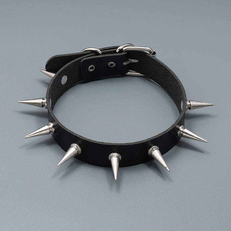 Spike Necklace Black Spike Faux Leather Bracelet Cuff Hot Topic