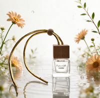 Diffuseur de parfum pour voiture en verre sérigraphié de forme unique, 5 ml, avec bouchon métallique pour l'application de parfum