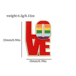 เข็มกลัดติดป้ายธง LGBTQ ทันสมัยเข็มกลัดหัวใจเกย์เลสเบี้ยนหมุดสีรุ้ง - Product Image 4
