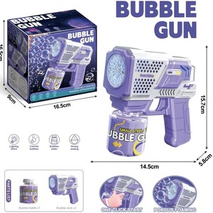 Pistola de Burbujas de Plástico ABS de 12 Agujeros, Totalmente Automática, con Luces, Eléctrica, Funciona con Pilas AA, Incluye Líquido para Burbujas, para Niños de 2 a 14 Años - Product Image 4