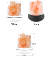 RICHSHINING Lampe au sel de l'Himalaya en cristal naturel Lampe aromatique au sel de l'Himalaya colorée USB pour la décoration de la maison