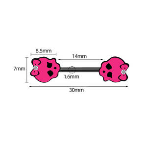 Acero inoxidable 14G Rosa esqueleto cabeza <span class=keywords><strong>pecho</strong></span> anillo pezón cuerpo <span class=keywords><strong>Piercing</strong></span> joyería negro <span class=keywords><strong>pecho</strong></span> anillos - Product Image 3