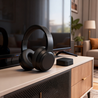 Casque TV sans fil DH1800A HDMI ARC 2,4 GHz pour tous les téléviseurs, dialogue clair sur 30 m, autonomie de 30 h, amplification du volume pour seniors, sortie AUX