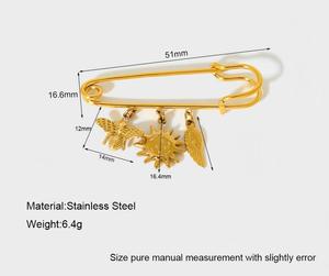 Acessórios de Vestuário Versáteis e Multifuncionais <span class=keywords><strong>DIY</strong></span> Pingente Personalizado em Aço Inoxidável Banho de Ouro 18K - Product Image 6