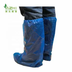 PE Boot Covers Disposable Blue Rain Shoe Cover Waterproof For Long Boots Large Size