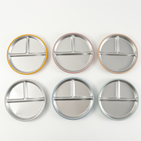 Assiette pour enfants en acier inoxydable 304 de 9 pouces, design moderne 2026, avec ventouse en silicone incluse, assiette à dîner pour enfants Plus