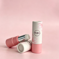 Tube en papier biodégradable à prix d'usine, tube en papier torsadé résistant à l'huile, emballage en papier pour rouge à lèvres, impression rose