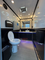 Remorque de toilettes mobiles galvanisées robustes avec climatisation pour mariages en extérieur et chantiers aux États-Unis