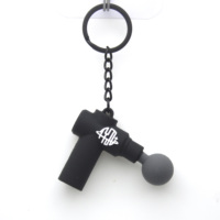 Porte-clés pistolet de massage 3D en PVC, personnalisable, mini simulation de pistolet de massage