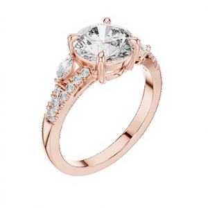 แหวนเพชรแล็บโกรว์ 2 กะรัต ราคาประหยัด พร้อมใบรับรอง ประดับเพชรแบบ PAVE ตัวเรือนทองคำขาว 18K ชุบโรเดียม ของขวัญวาเลนไทน์สุดหรู สำหรับงานหมั้น - Product Image 1